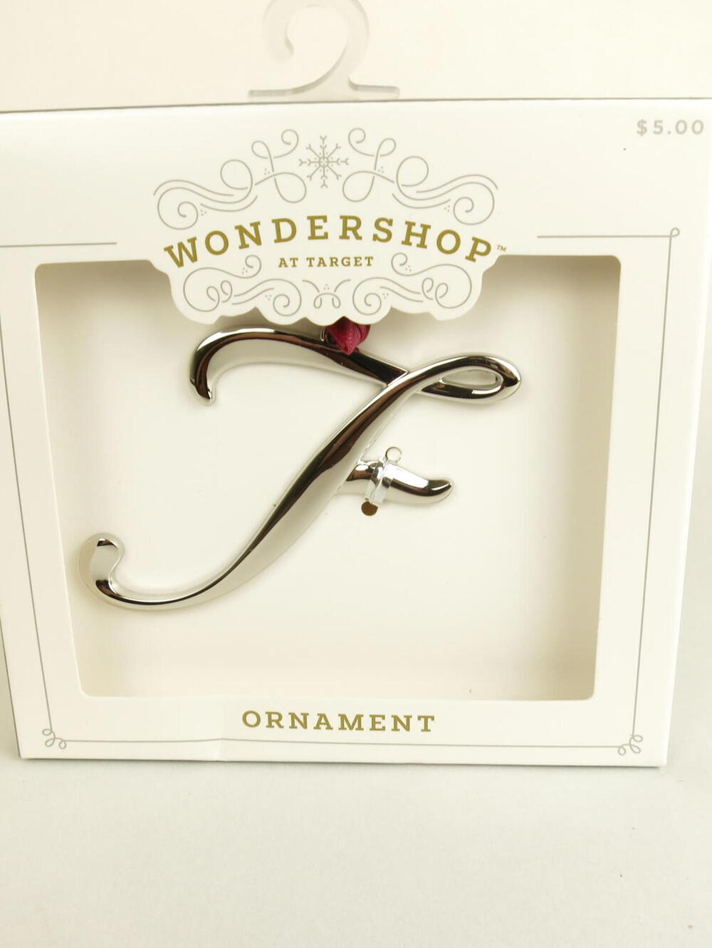 New Metal Christmas Tree Ornament Silver Letter F By Wondershop Target
